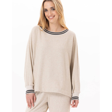 Knitted sweatshirt ESMEE 830 Beige | Lingerie le Chat