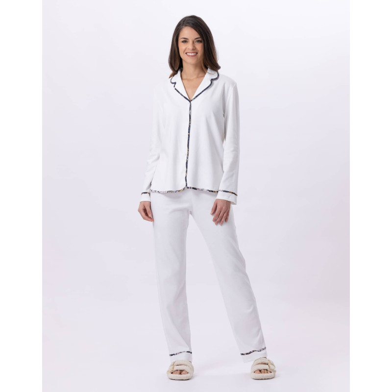 Cotton button-down pyjamas GLORIA 806 Ecru | Lingerie le Chat