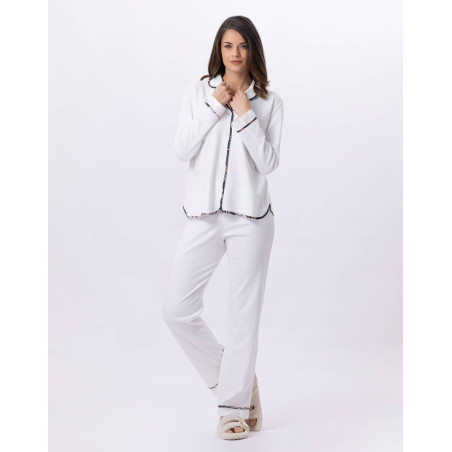 Cotton button-down pyjamas GLORIA 806 Ecru | Lingerie le Chat