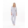 Cotton button-down pyjamas GARANCE 806 Grey / White