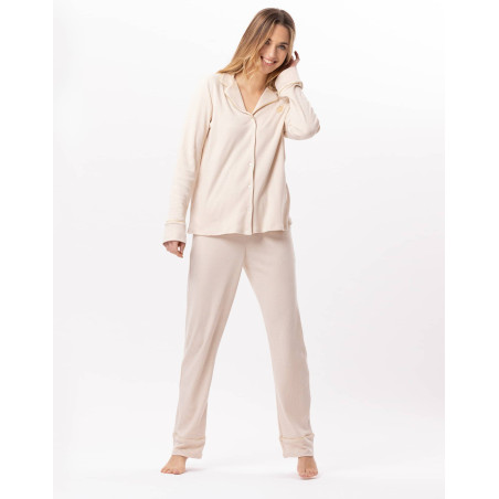 Cotton button-down pyjamas GARANCE 806 Gold | Lingerie le Chat