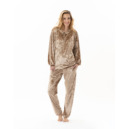 Panne velvet jogging suit PLATINE 802 Gold | Lingerie le Chat