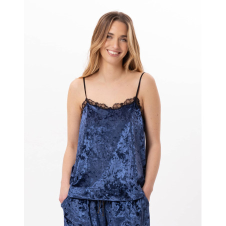 Panne velvet camisole PLATINE 831 Blue | Lingerie le Chat