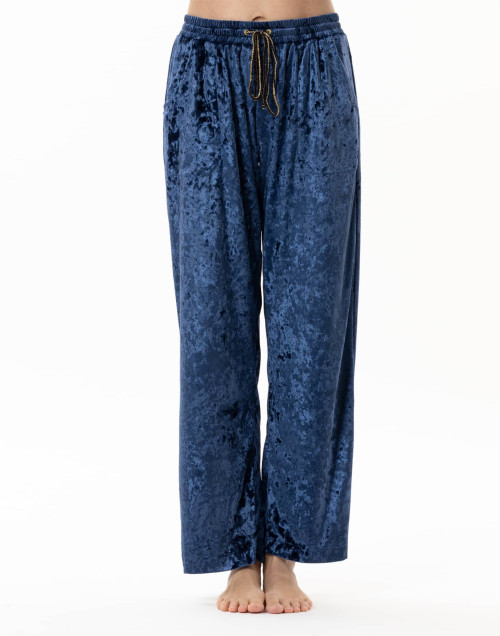 Pantalon en panne de velours PLATINE 880 Bleu | Lingerie le Chat