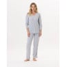 Pyjama en coton GARANCE 802  Gris Chine/Blanc