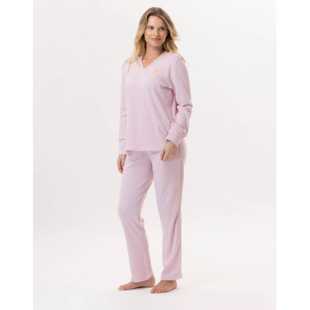 Cotton pyjamas GARANCE 802 Pink / White | Lingerie le Chat