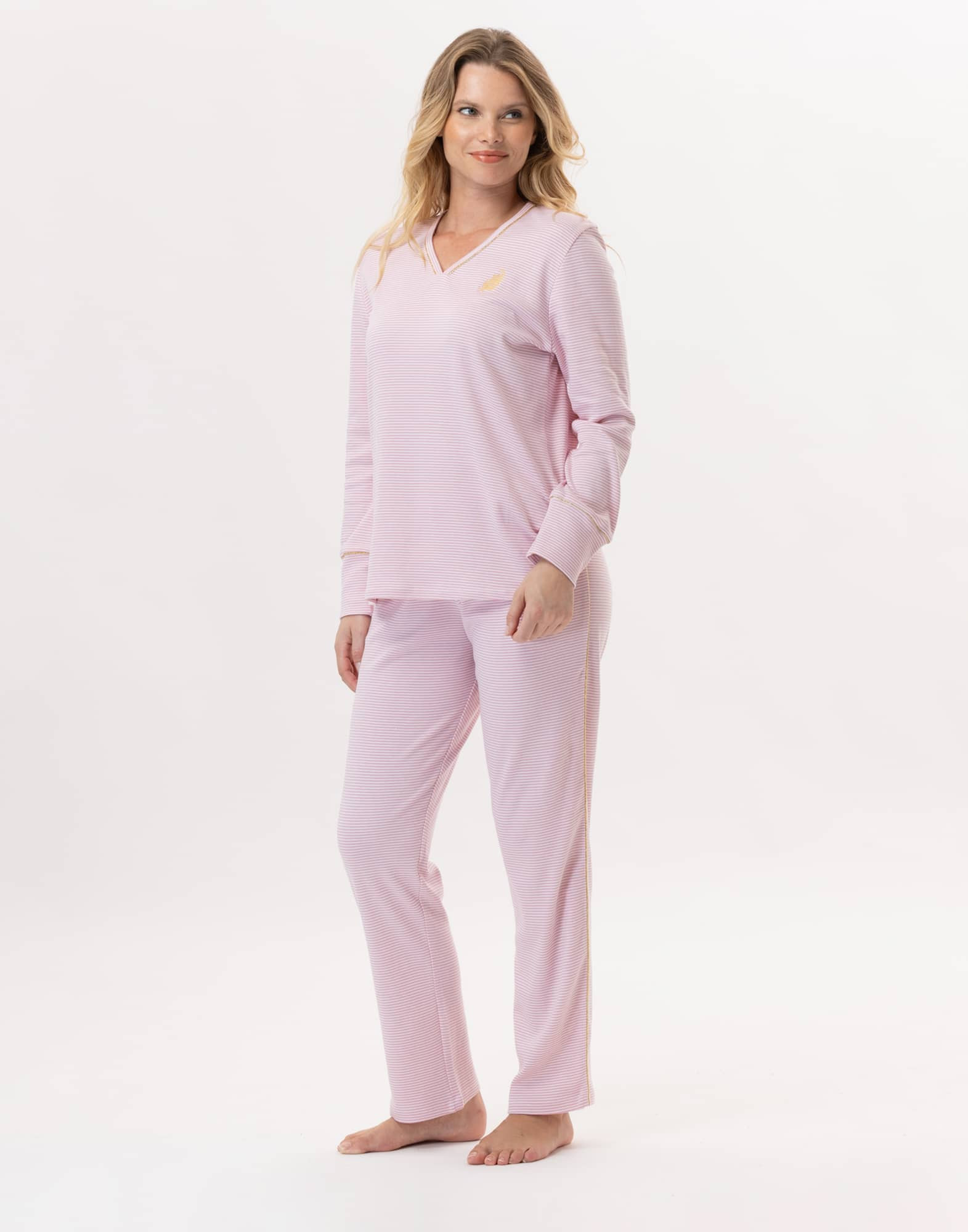 Cotton pyjamas GARANCE 802 Pink / White