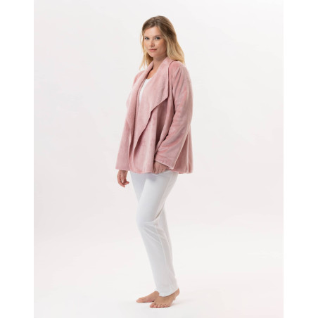 Plush flannel jacket ESSENTIEL 873 Blush | Lingerie le Chat