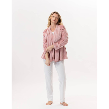 Plush flannel jacket ESSENTIEL 873 Blush | Lingerie le Chat