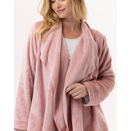 Plush flannel jacket ESSENTIEL 873 Blush | Lingerie le Chat