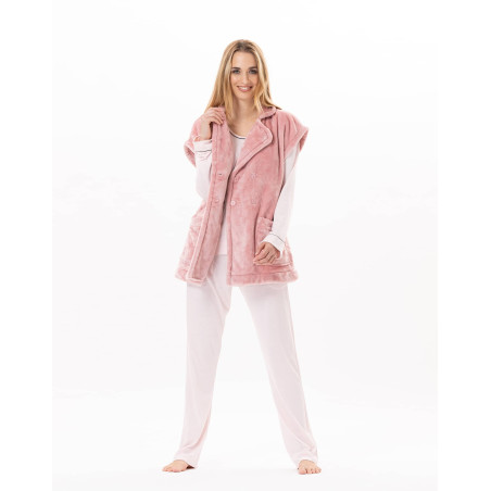 Plush flannel jacket ESSENTIEL 876 Blush | Lingerie le Chat