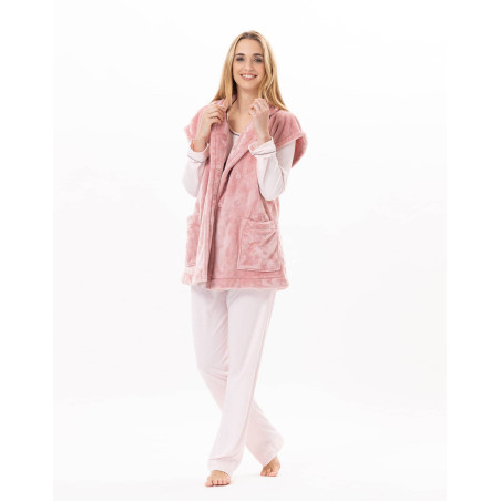 Plush flannel jacket ESSENTIEL 876 Blush | Lingerie le Chat