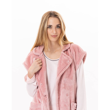 Plush flannel jacket ESSENTIEL 876 Blush | Lingerie le Chat