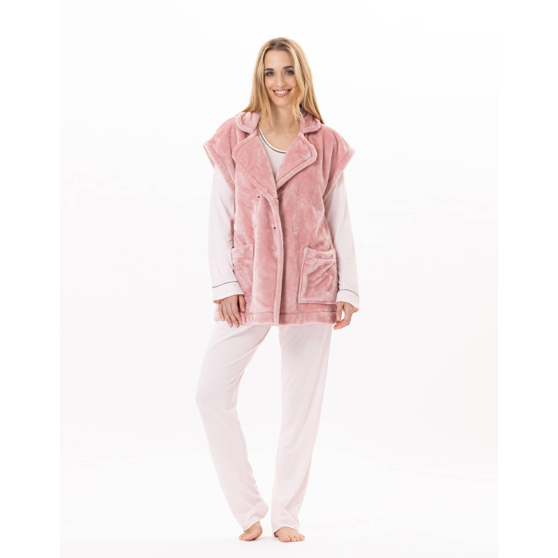 Plush flannel jacket ESSENTIEL 876 Blush | Lingerie le Chat