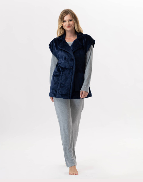 Plush flannel jacket ESSENTIEL 876 Navy Blue