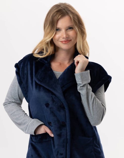 Plush flannel jacket ESSENTIEL 876 Navy Blue