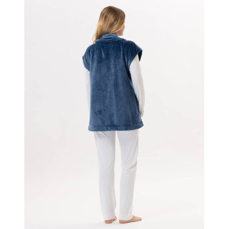 Plush flannel jacket ESSENTIEL 876 Prussian Blue | Lingerie le Chat