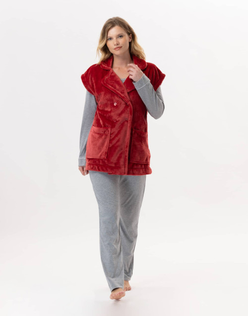 Veste en peluche flanelle ESSENTIEL 876 Tomette