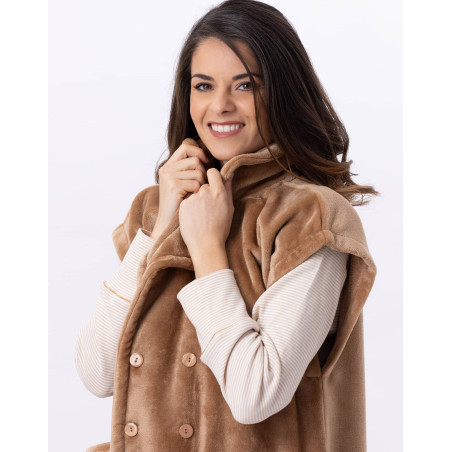 Plush flannel jacket ESSENTIEL 876 Gold | Lingerie le Chat