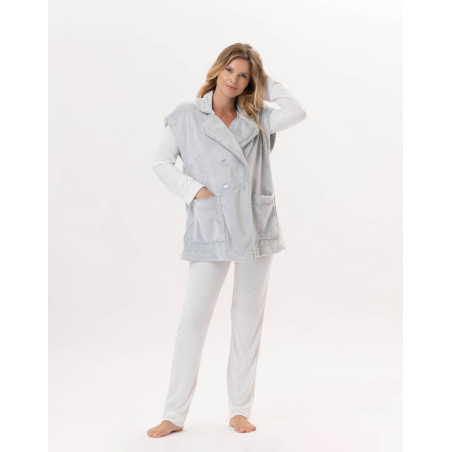 Plush flannel jacket ESSENTIEL 876 Grey | Lingerie le Chat