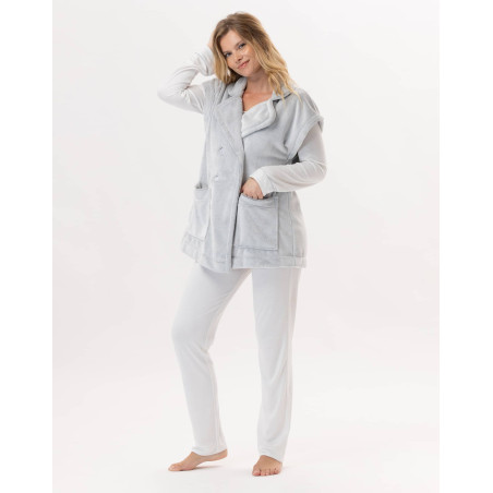 Plush flannel jacket ESSENTIEL 876 Grey | Lingerie le Chat