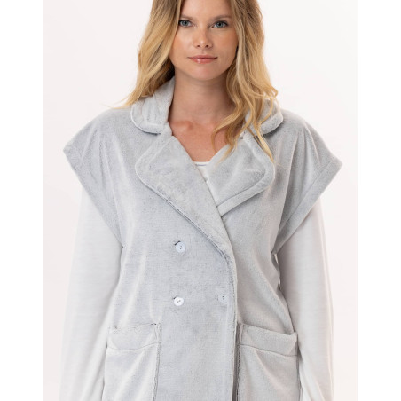 Plush flannel jacket ESSENTIEL 876 Grey | Lingerie le Chat