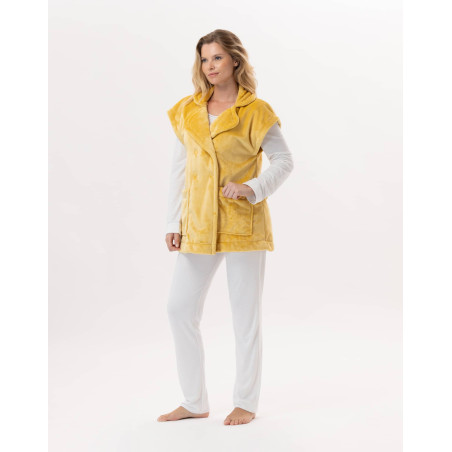 Veste en peluche flanelle ESSENTIEL 876 Pollen | Lingerie le Chat