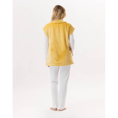 Plush flannel jacket ESSENTIEL 876  Yellow| Lingerie le Chat