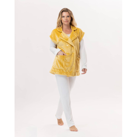 Plush flannel jacket ESSENTIEL 876  Yellow| Lingerie le Chat