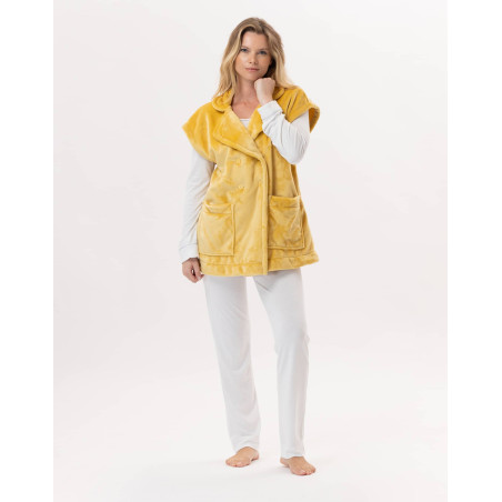 Plush flannel jacket ESSENTIEL 876  Yellow| Lingerie le Chat