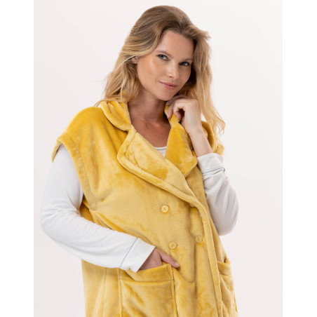 Plush flannel jacket ESSENTIEL 876  Yellow| Lingerie le Chat