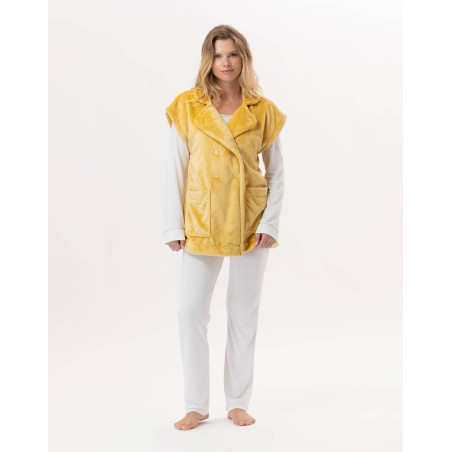 Plush flannel jacket ESSENTIEL 876  Yellow| Lingerie le Chat