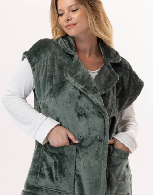 Plush flannel jacket ESSENTIEL 876 Moss Green