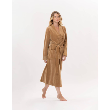 Velvet bathrobe ESSENTIEL 867 Gold | Lingerie le Chat