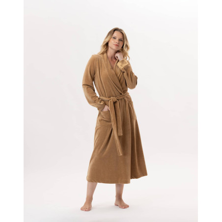 Velvet bathrobe ESSENTIEL 867 Gold | Lingerie le Chat