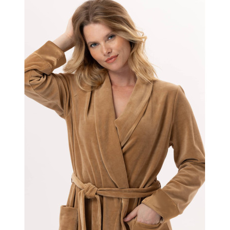 Velvet bathrobe ESSENTIEL 867 Gold | Lingerie le Chat