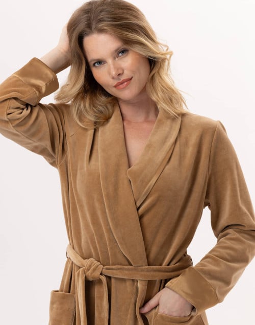 Velvet bathrobe ESSENTIEL 867 Gold