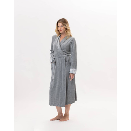 Velvet bathrobe ESSENTIEL 867 Grey | Lingerie le Chat