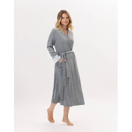 Velvet bathrobe ESSENTIEL 867 Grey | Lingerie le Chat