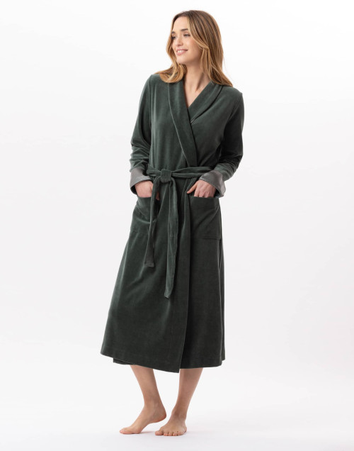 Velvet bathrobe ESSENTIEL 867 Moss Green