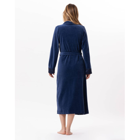 Velvet bathrobe ESSENTIEL 867 Prussian Blue | Lingerie le Chat