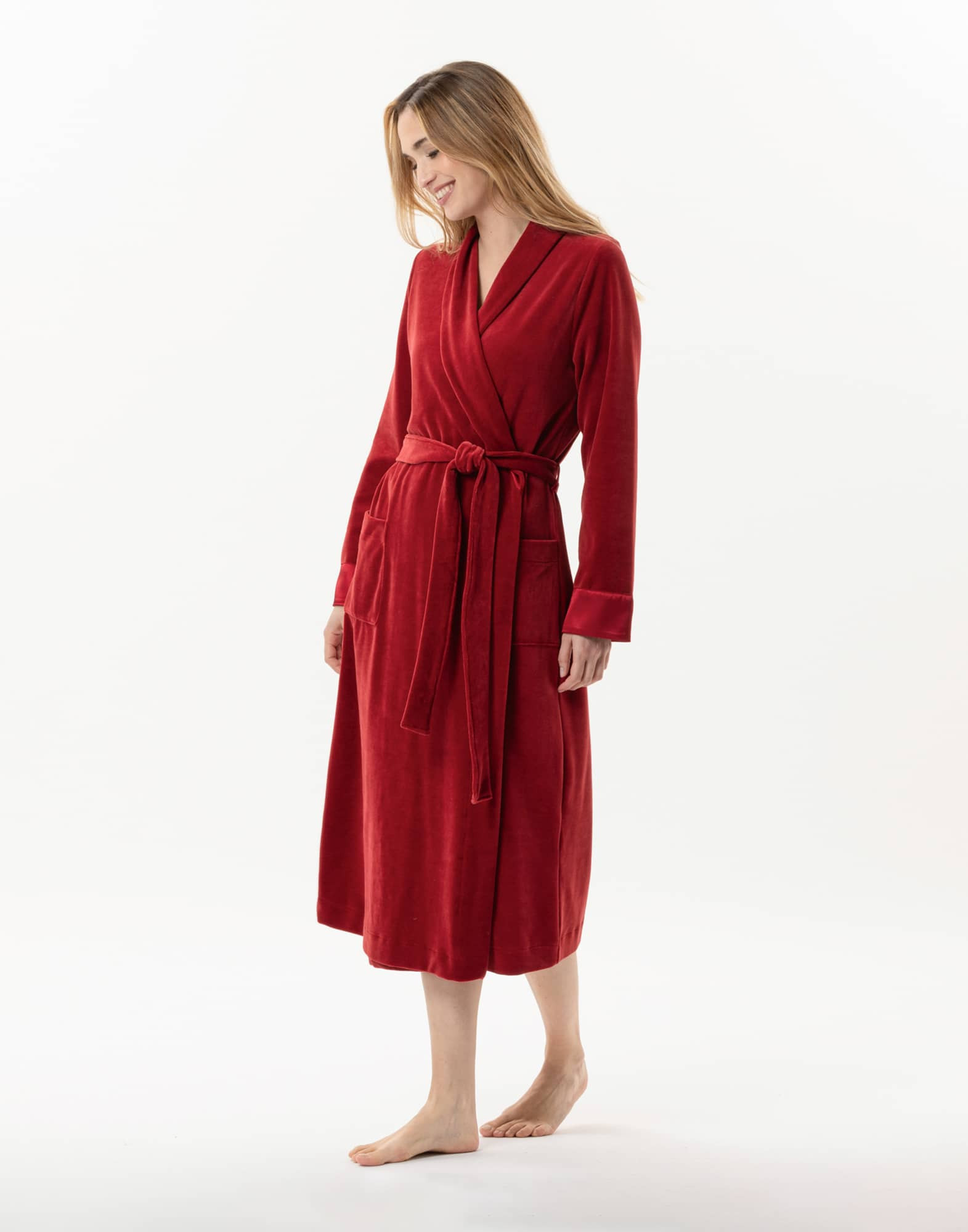 Velvet bathrobe ESSENTIEL 867 Tomette