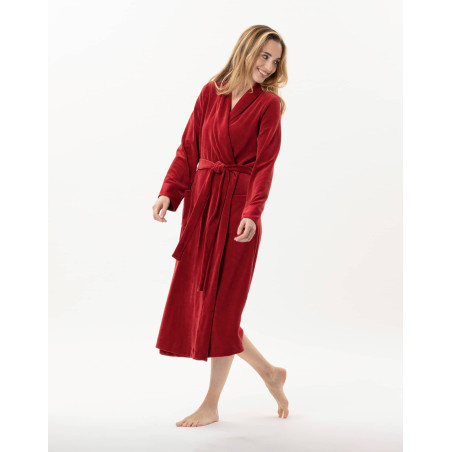 Velvet bathrobe ESSENTIEL 867 Tomette | Lingerie le Chat