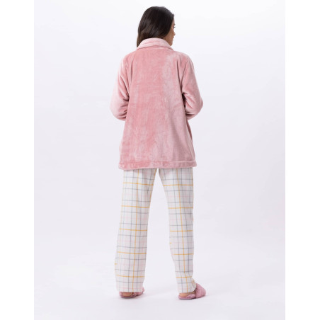 Plush flannel jacket ESSENTIEL H77A blush| Lingerie le Chat