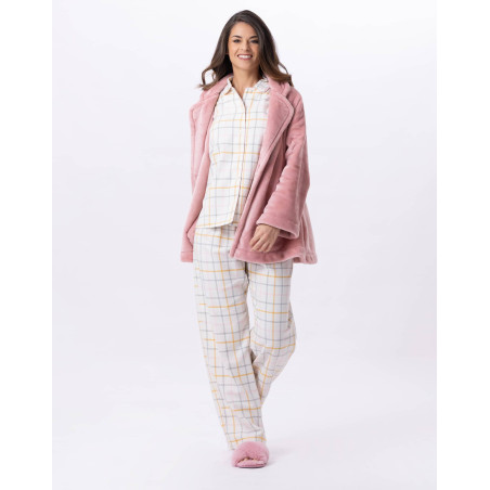 Plush flannel jacket ESSENTIEL H77A blush| Lingerie le Chat