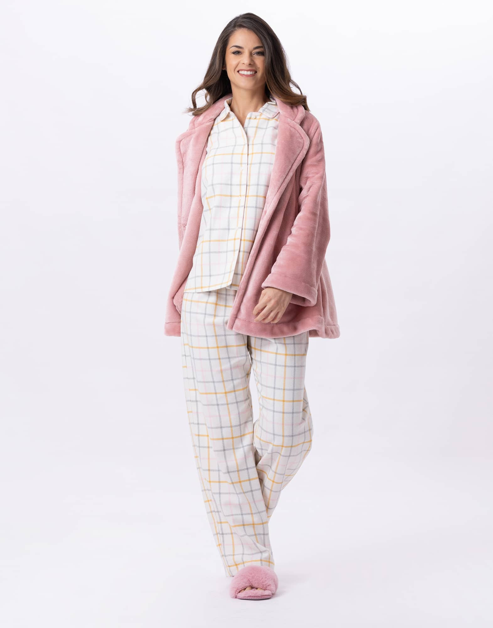 Plush flannel jacket ESSENTIEL H77A blush