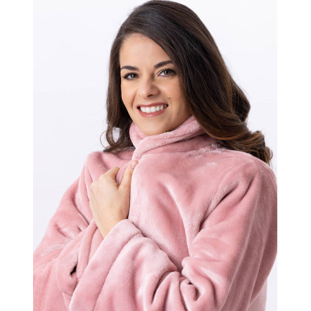 Plush flannel jacket ESSENTIEL H77A blush| Lingerie le Chat