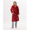 copy of Plush flannel bathrobe ESSENTIEL H51B terracotta