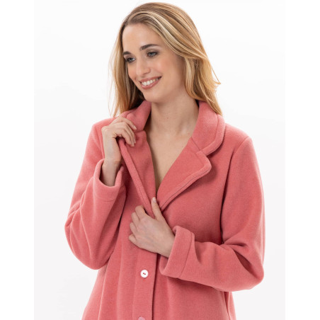 Fleece dressing gown ESSENTIEL H52B Red | Lingerie le Chat