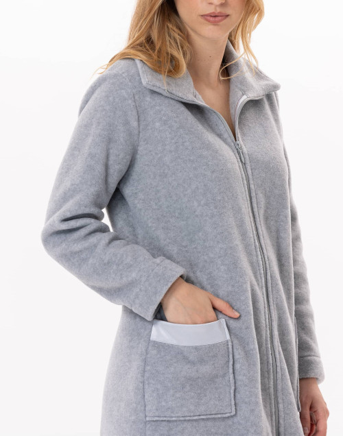 Fleece dressing gown with zip ESSENTIEL H54A Grey